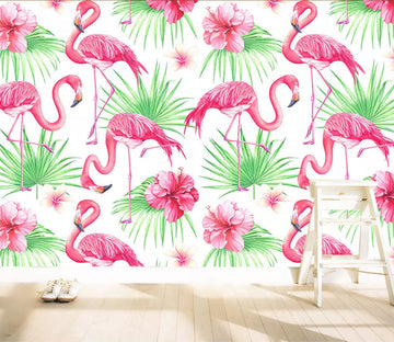 3D Grass Flamingo WG778 Wall Murals