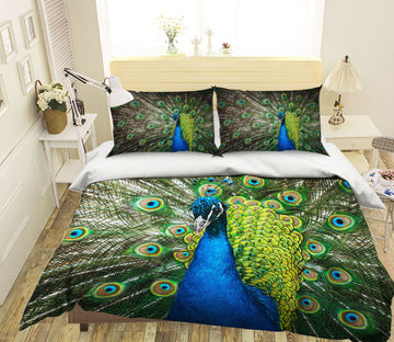 3D Peacock 1918 Bed Pillowcases Quilt
