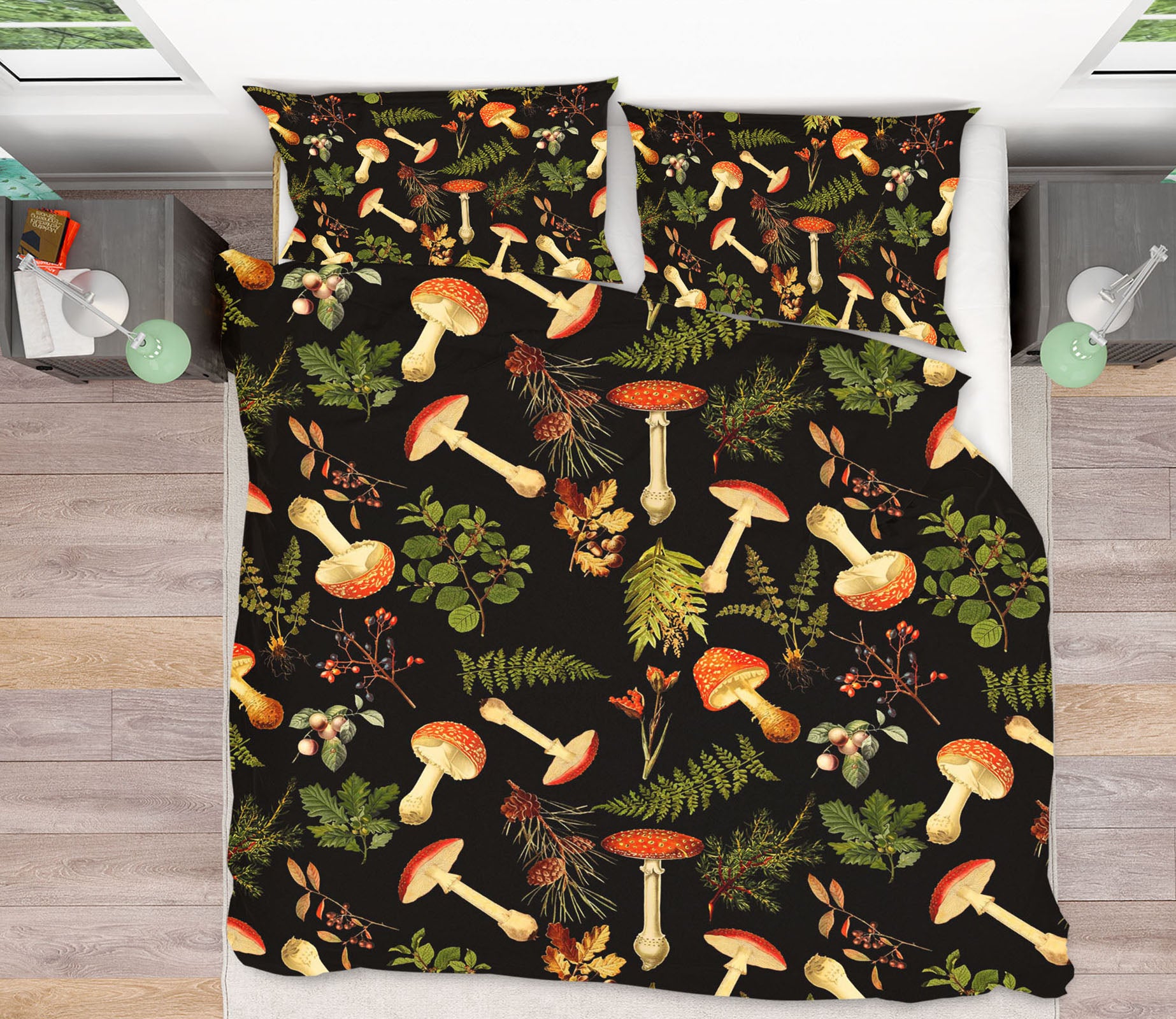 3D Mushroom Leaves 092 Uta Naumann Bedding Bed Pillowcases Quilt