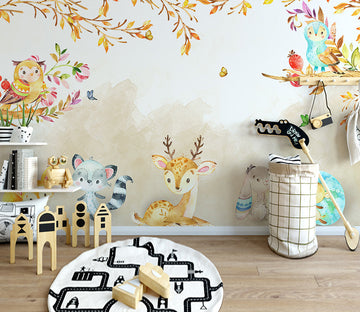 3D Cartoon Owl WG188 Wall Murals