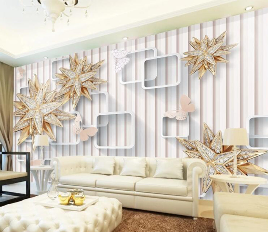 3D Brooch Flower WC782 Wall Murals