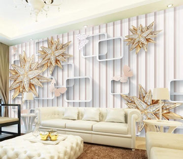 3D Brooch Flower WC782 Wall Murals