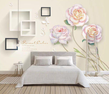 3D Square Flower WC56 Wall Murals Wallpaper AJ Wallpaper 2 