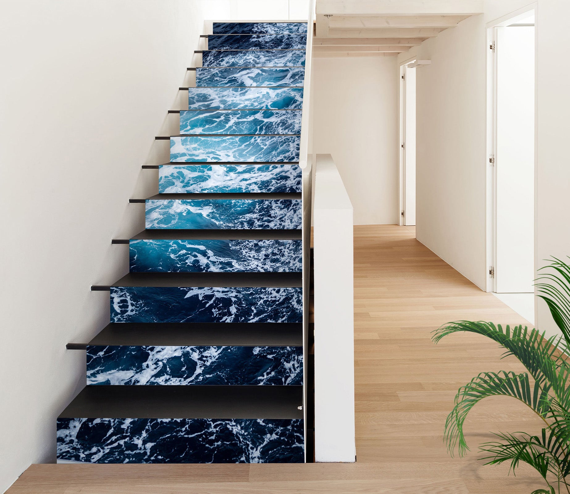 3D Rippled Bautiful Sea Water 621 Stair Risers