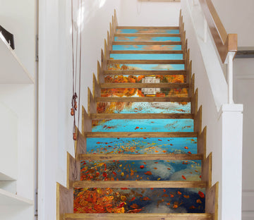 3D Lake Fallen Leaves 8809 Marina Zotova Stair Risers