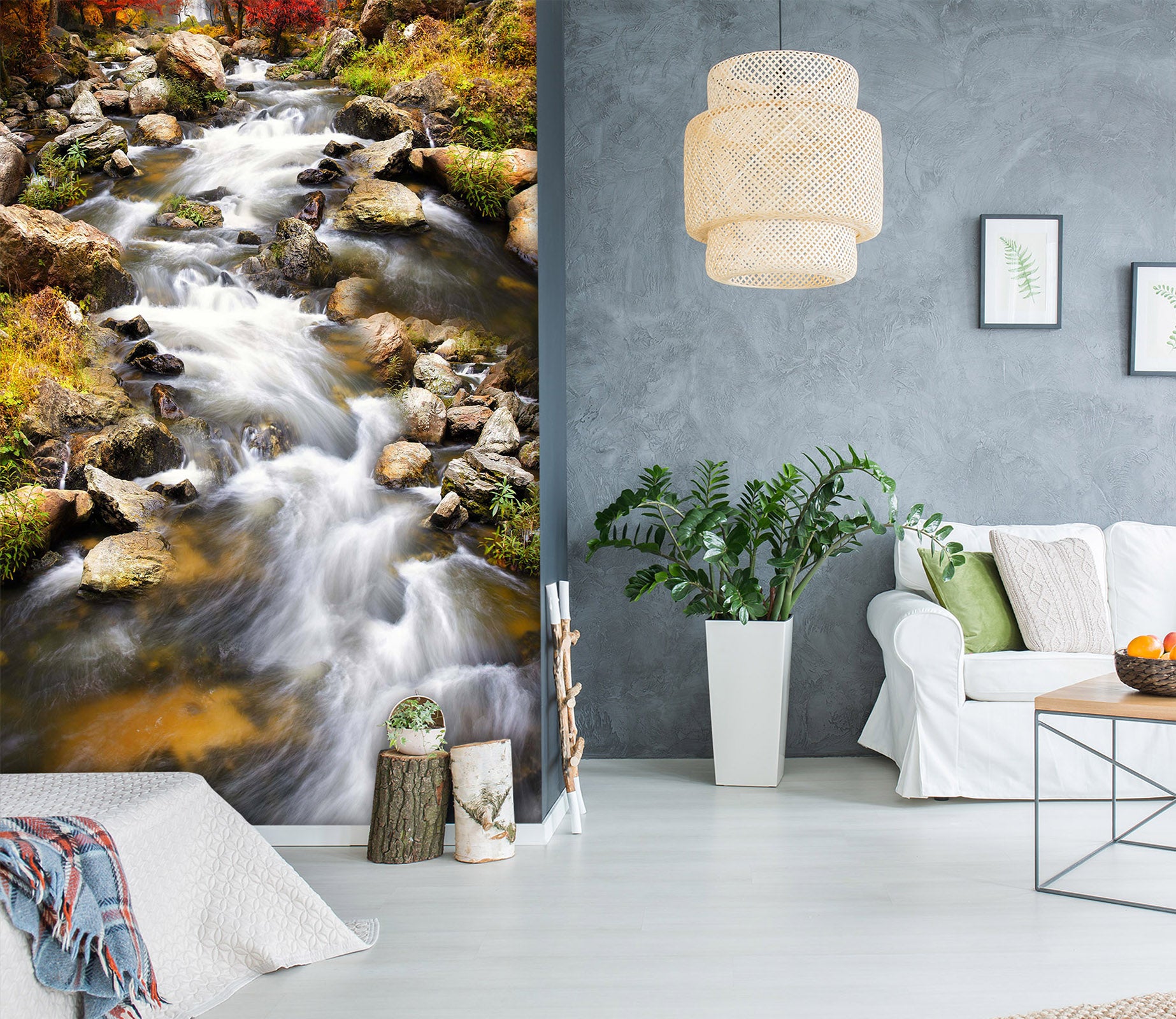 3D Stream Water 1969 Wall Murals