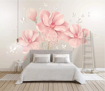 3D Pink Flowers WC75 Wall Murals Wallpaper AJ Wallpaper 2 
