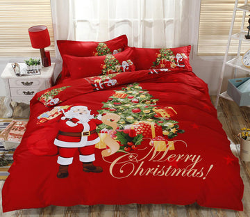 3D Santa Tree 32160 Christmas Quilt Duvet Cover Xmas Bed Pillowcases