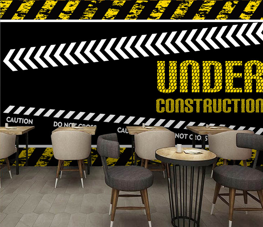 3D Yellow Letters WC048 Wall Murals