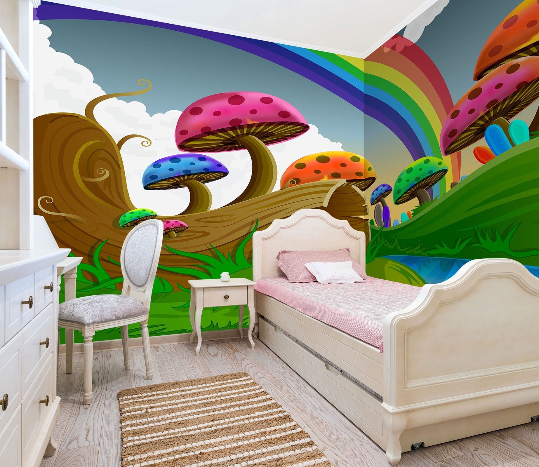 3D Colorful Mushroom Rainbow 045 Wall Murals Wallpaper AJ Wallpaper 2 