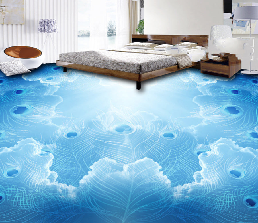 3D Leaf Cloud 482 Floor Mural  Wallpaper Murals Rug & Mat Print Epoxy waterproof bath floor