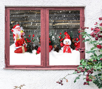 3D Snowman Doll 31061 Christmas Window Film Print Sticker Cling Stained Glass Xmas