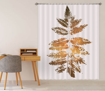 3D Golden Leaf Pattern 1093 Boris Draschoff Curtain Curtains Drapes