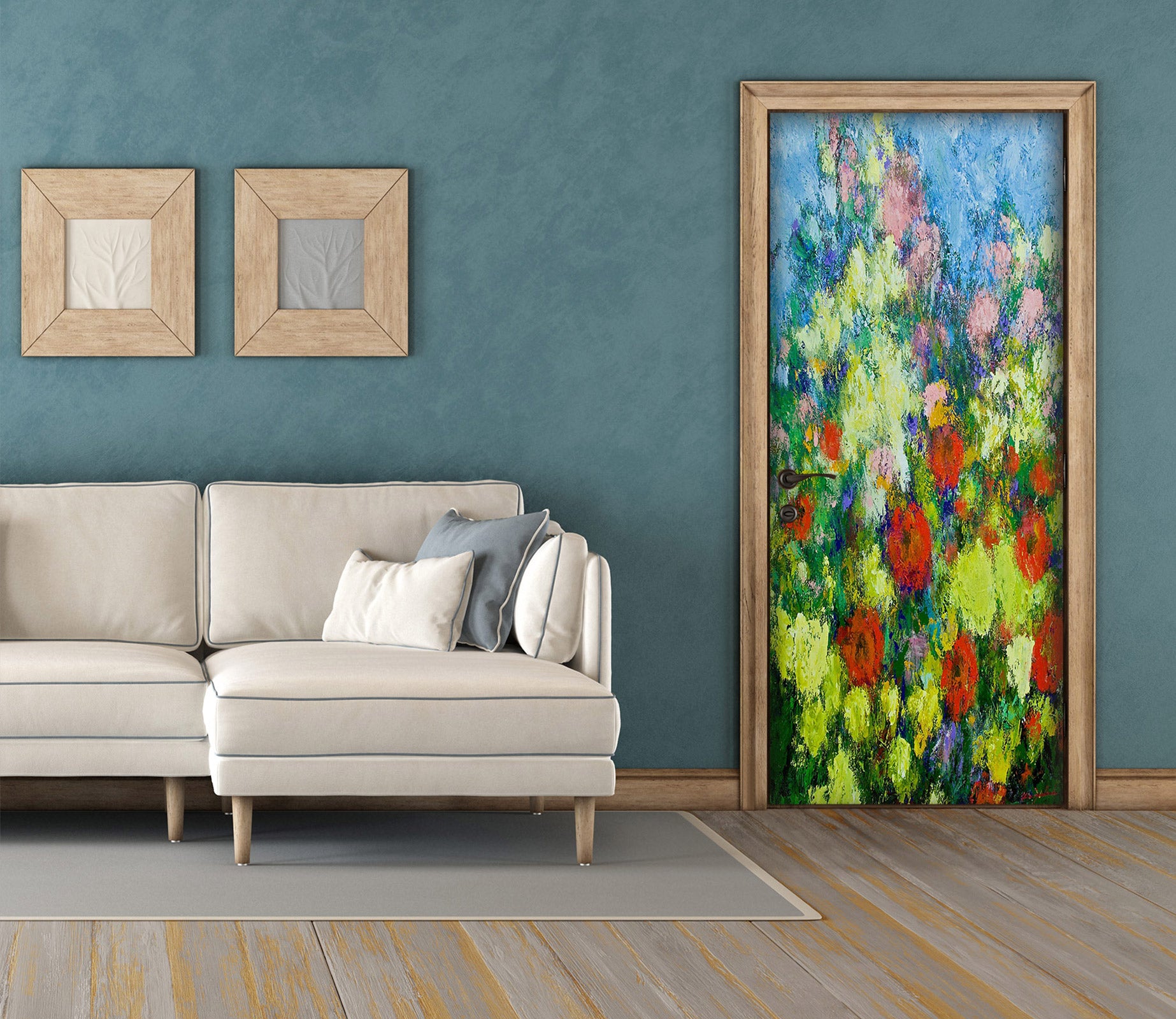 3D Flower Bush Painting 93107 Allan P. Friedlander Door Mural