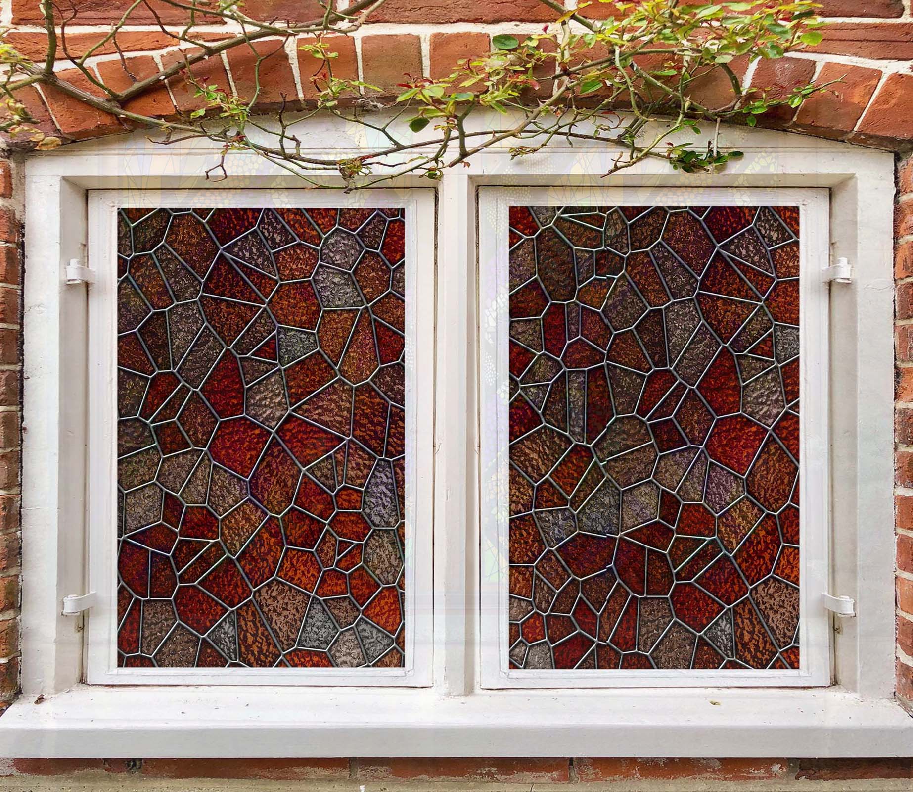 3D Irregular Graphics 406 Window Film Print Sticker Cling Stained Glass UV Block