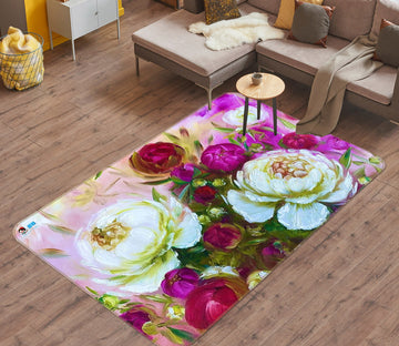 Pink Flower Bud 12611 Skromova Marina Rug Non Slip Rug Mat