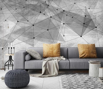3D Grey Connection 422 Wall Murals