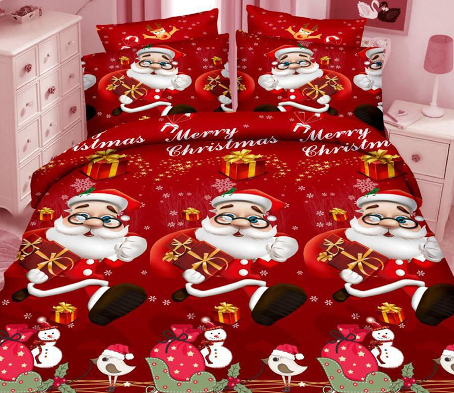 3D Santa Pattern 32095 Christmas Quilt Duvet Cover Xmas Bed Pillowcases