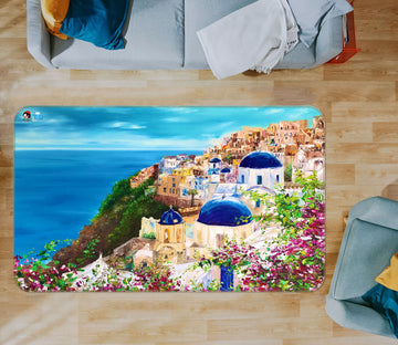 3D Ocean House Painting 1253 Skromova Marina Rug Non Slip Rug Mat