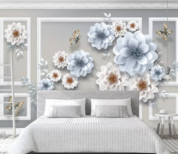 3D Peony Butterfly WC1963 Wall Murals