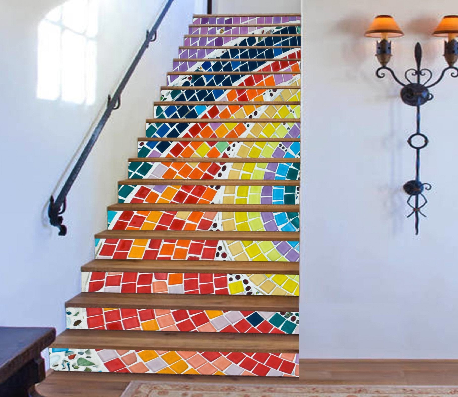 3D Rainbow 391 Stair Risers Wallpaper AJ Wallpaper 