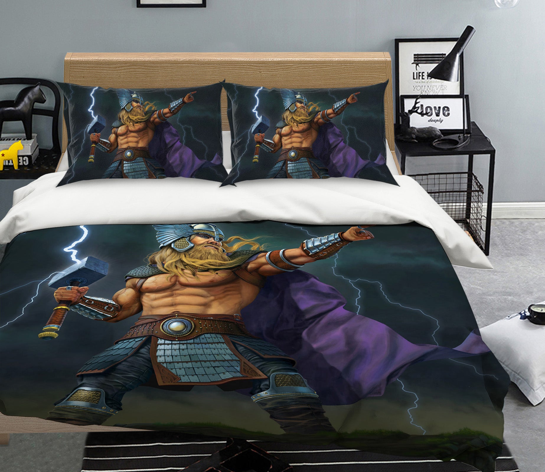 3D Thor God Of Thunder 087 Bed Pillowcases Quilt Exclusive Designer Vincent