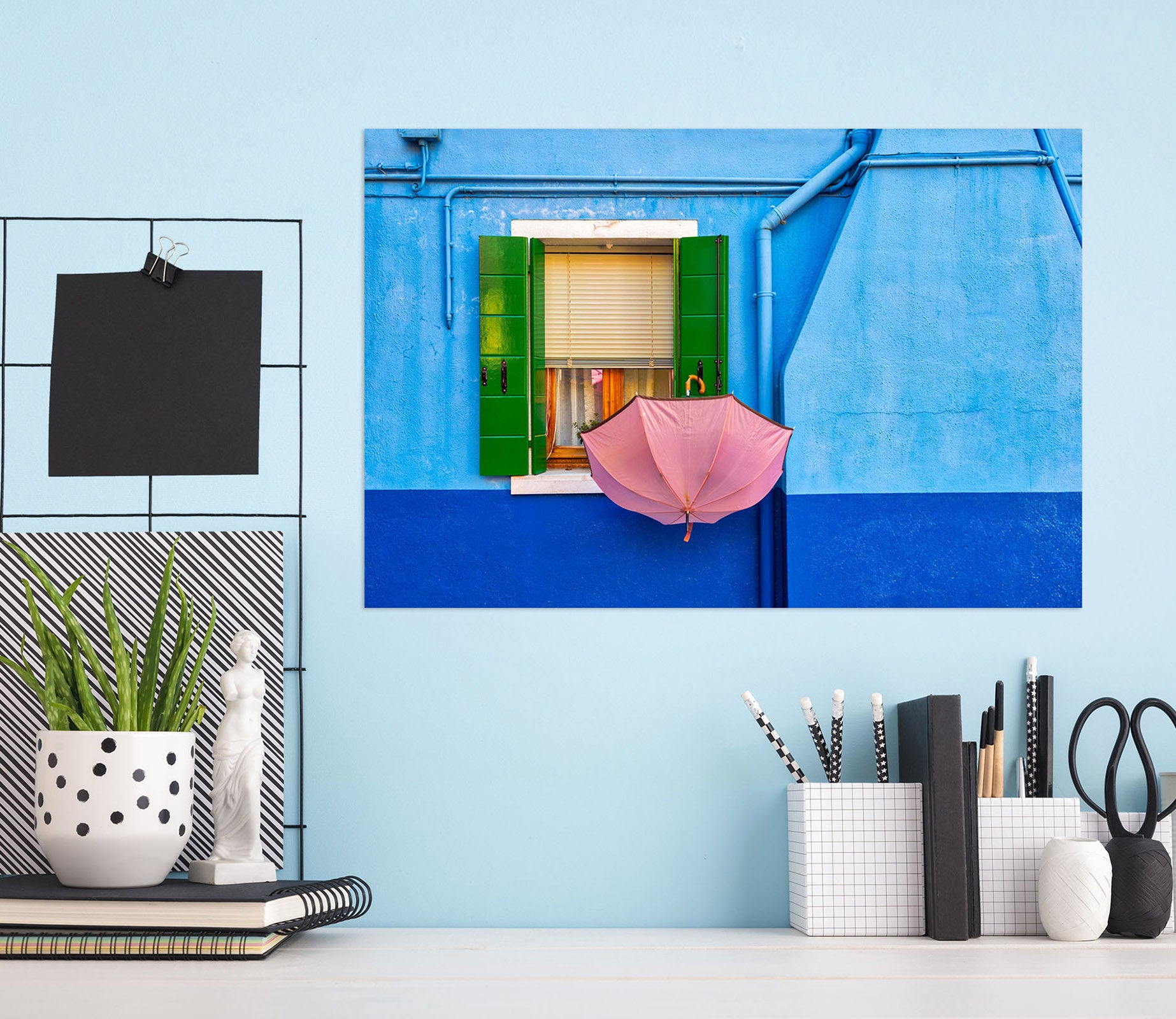 3D Pink Umbrella 150 Marco Carmassi Wall Sticker