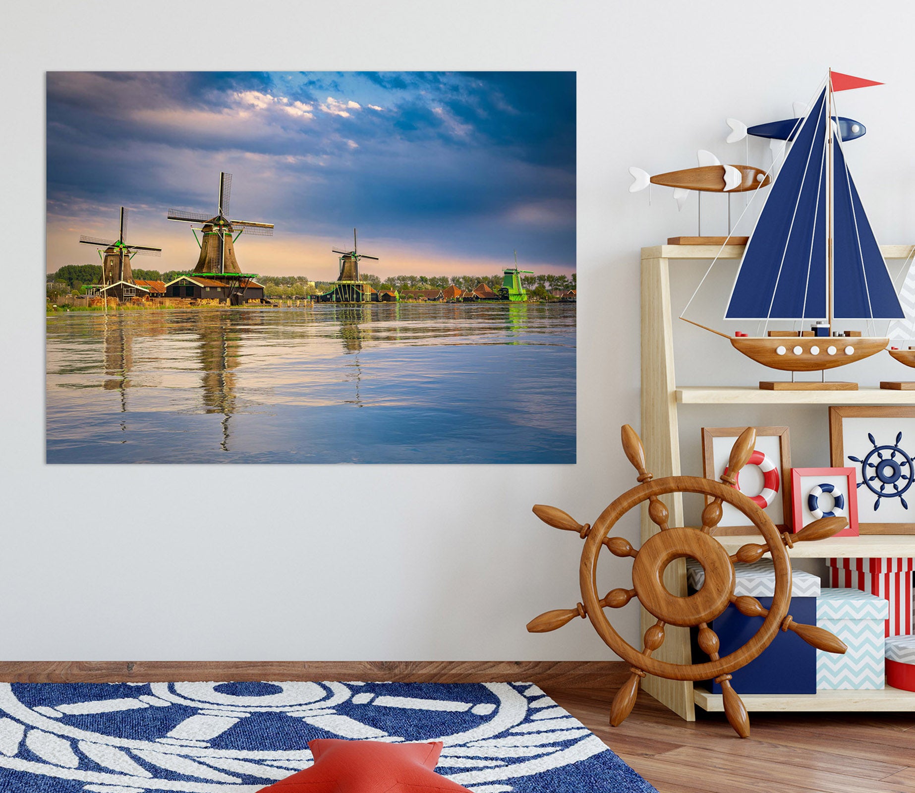 3D Lake Windmill 130 Marco Carmassi Wall Sticker