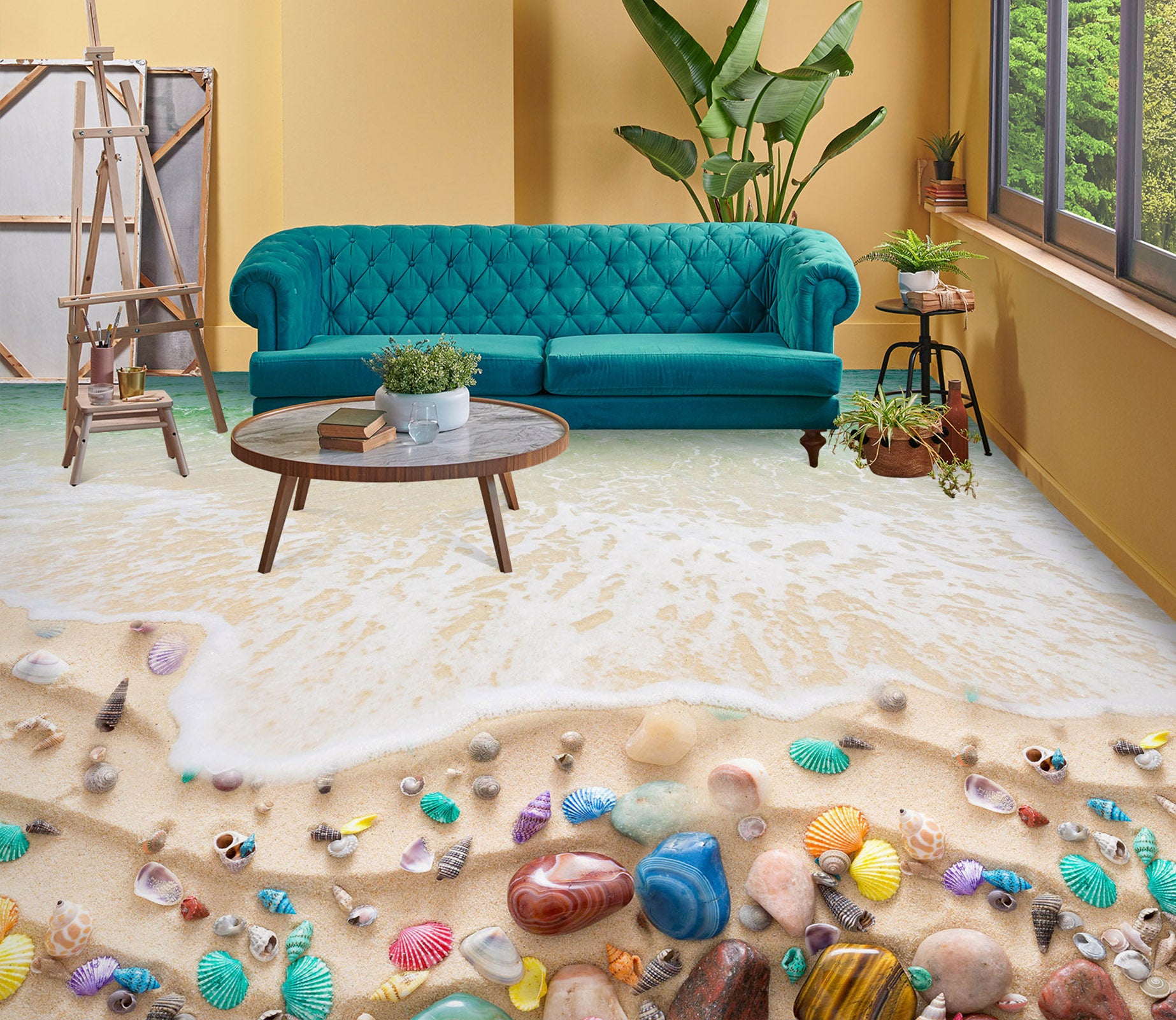 3D Rich Beach Treasures 230 Floor Mural  Wallpaper Murals Rug & Mat Print Epoxy waterproof bath floor