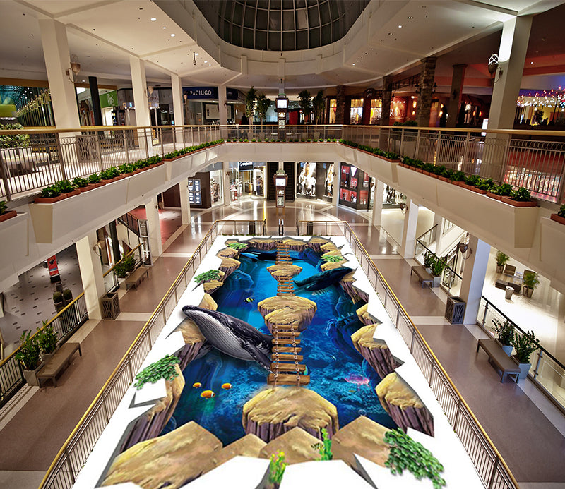3D Marine Fish 179 Floor Mural  Self-Adhesive Sticker Bathroom Non-slip Waterproof Flooring Murals