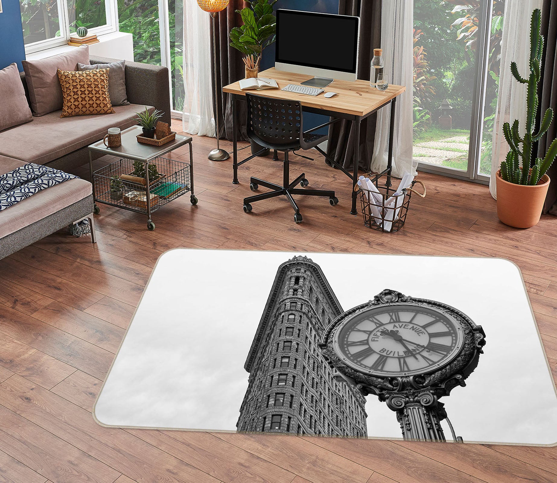 3D Grey Clock 1181 Marco Carmassi Rug Non Slip Rug Mat