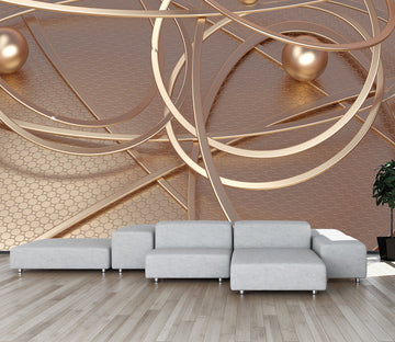 3D Golden Beads WG386 Wall Murals