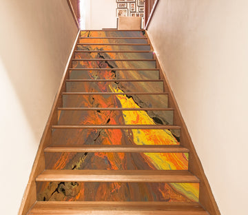 3D Golden Brown Water Paint Pattern 90191 Valerie Latrice Stair Risers