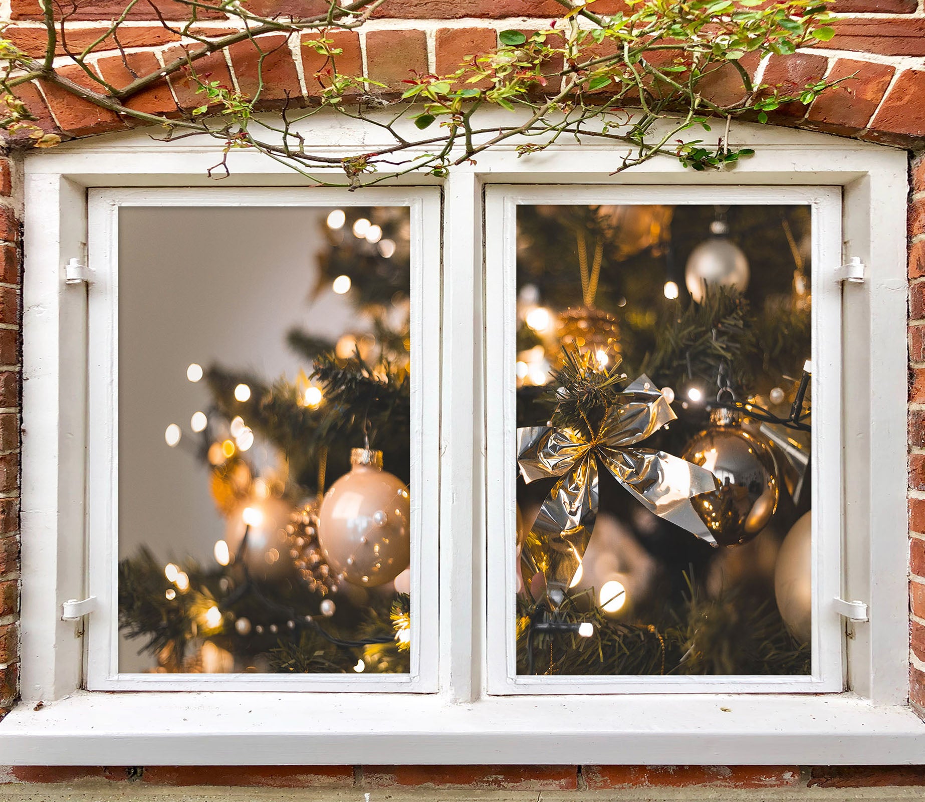 3D Tree Pendant 30140 Christmas Window Film Print Sticker Cling Stained Glass Xmas