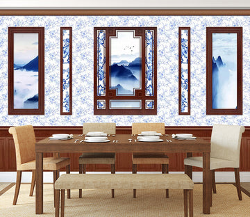 3D Mountain Photo Frame WC533 Wall Murals