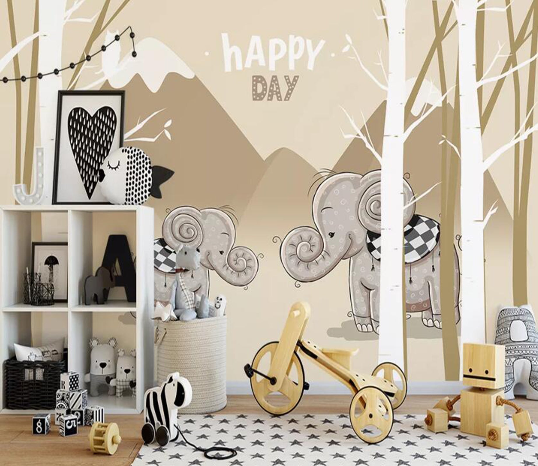 3D Elephant Forest WC58 Wall Murals Wallpaper AJ Wallpaper 2 