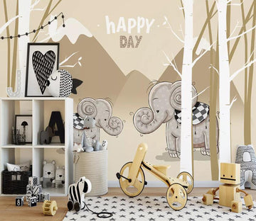 3D Elephant Forest WC58 Wall Murals Wallpaper AJ Wallpaper 2 