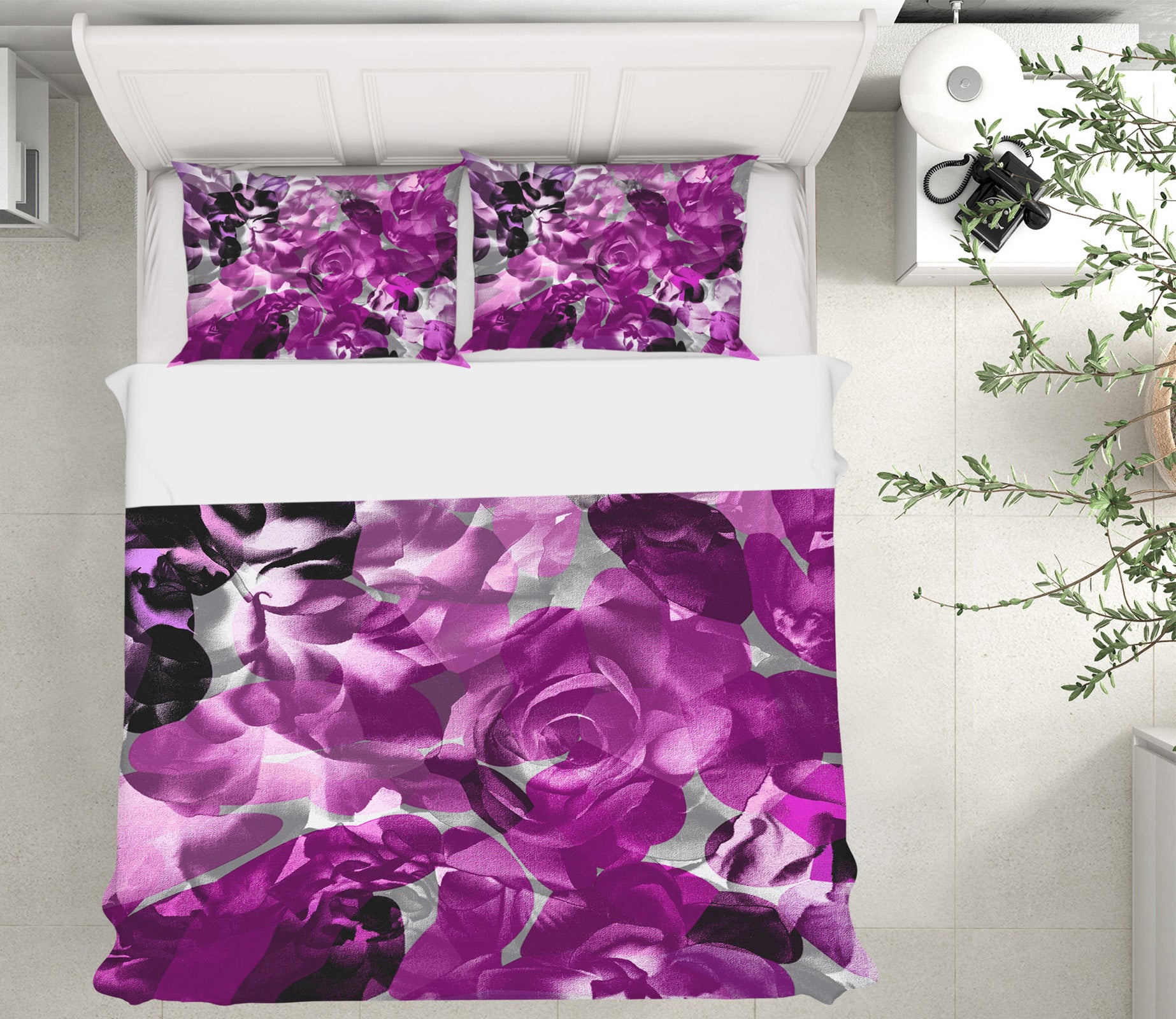 3D Purple Flowers 19128 Shandra Smith Bedding Bed Pillowcases Quilt