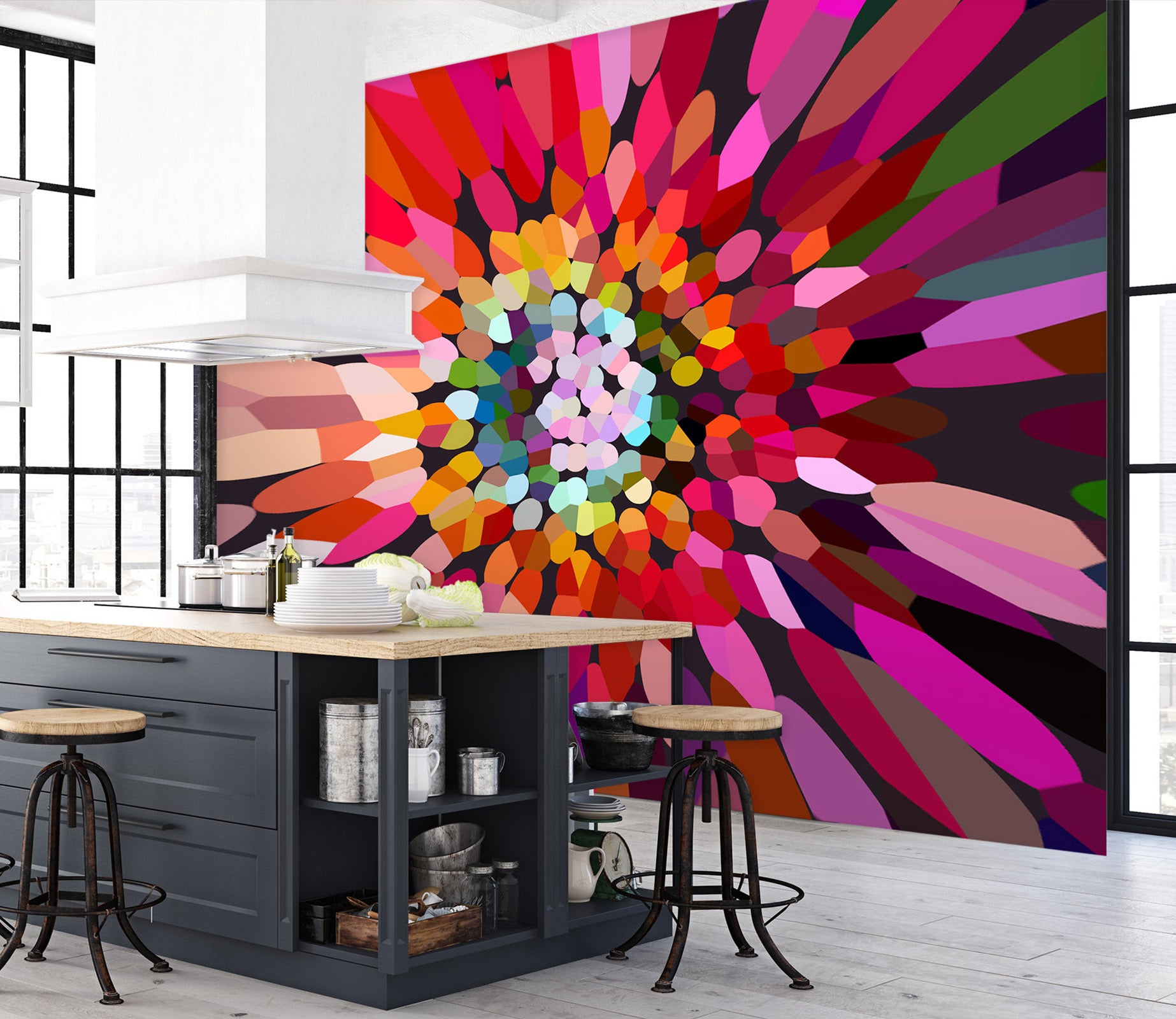 3D Pink Flower Horizontal 71079 Shandra Smith Wall Mural Wall Murals