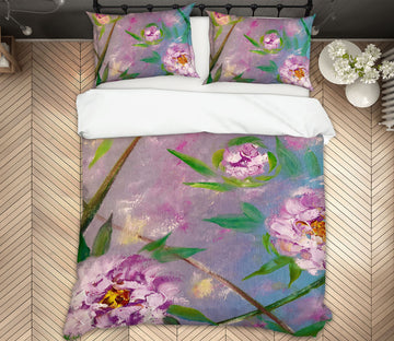 3D Purple Flower Leaves 547 Skromova Marina Bedding Bed Pillowcases Quilt