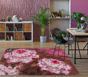 3D Pink Flower 1113 Skromova Marina Rug Non Slip Rug Mat
