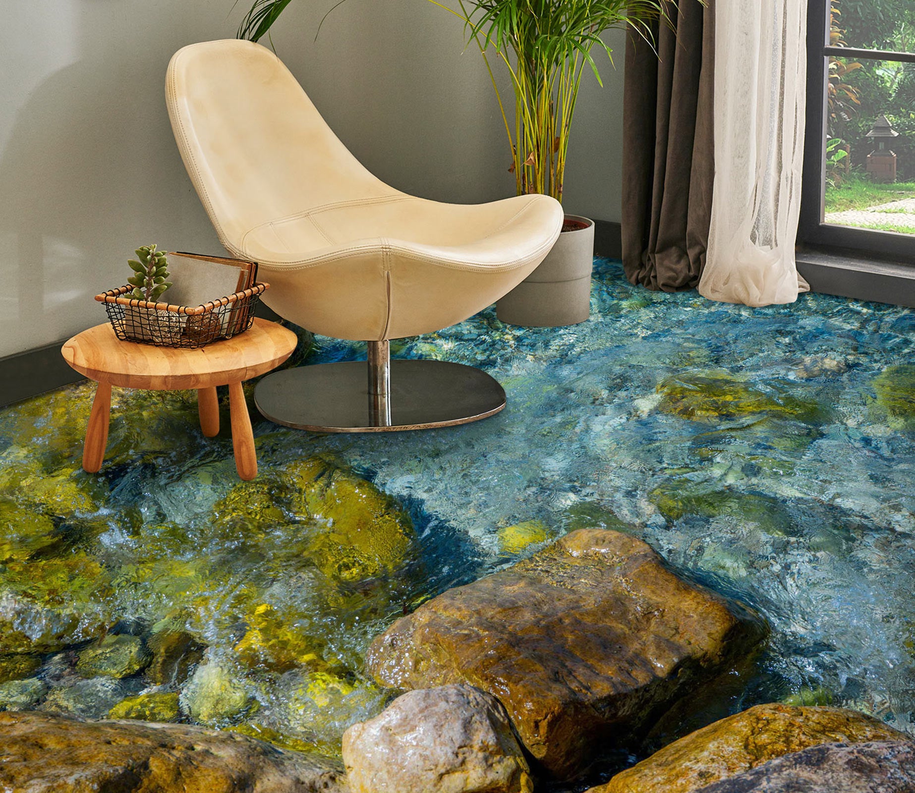 3D Cool Light Blue Water 1068 Floor Mural  Wallpaper Murals Self-Adhesive Removable Print Epoxy