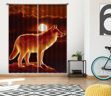 3D Sunset Wolf 076 Vincent Hie Curtain Curtains Drapes