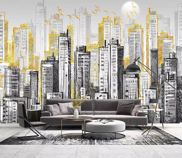 3D Graffiti City Building WC734 Wall Murals