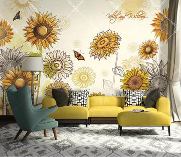 3D Sunflower 391 Wall Murals Wallpaper AJ Wallpaper 2 