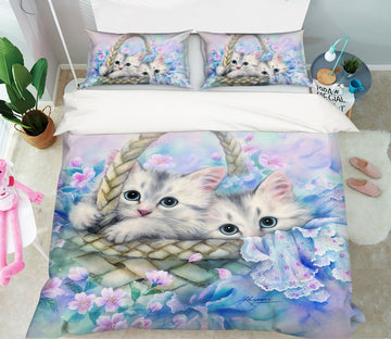 3D Flower Basket Cat 5810 Kayomi Harai Bedding Bed Pillowcases Quilt Cover Duvet Cover