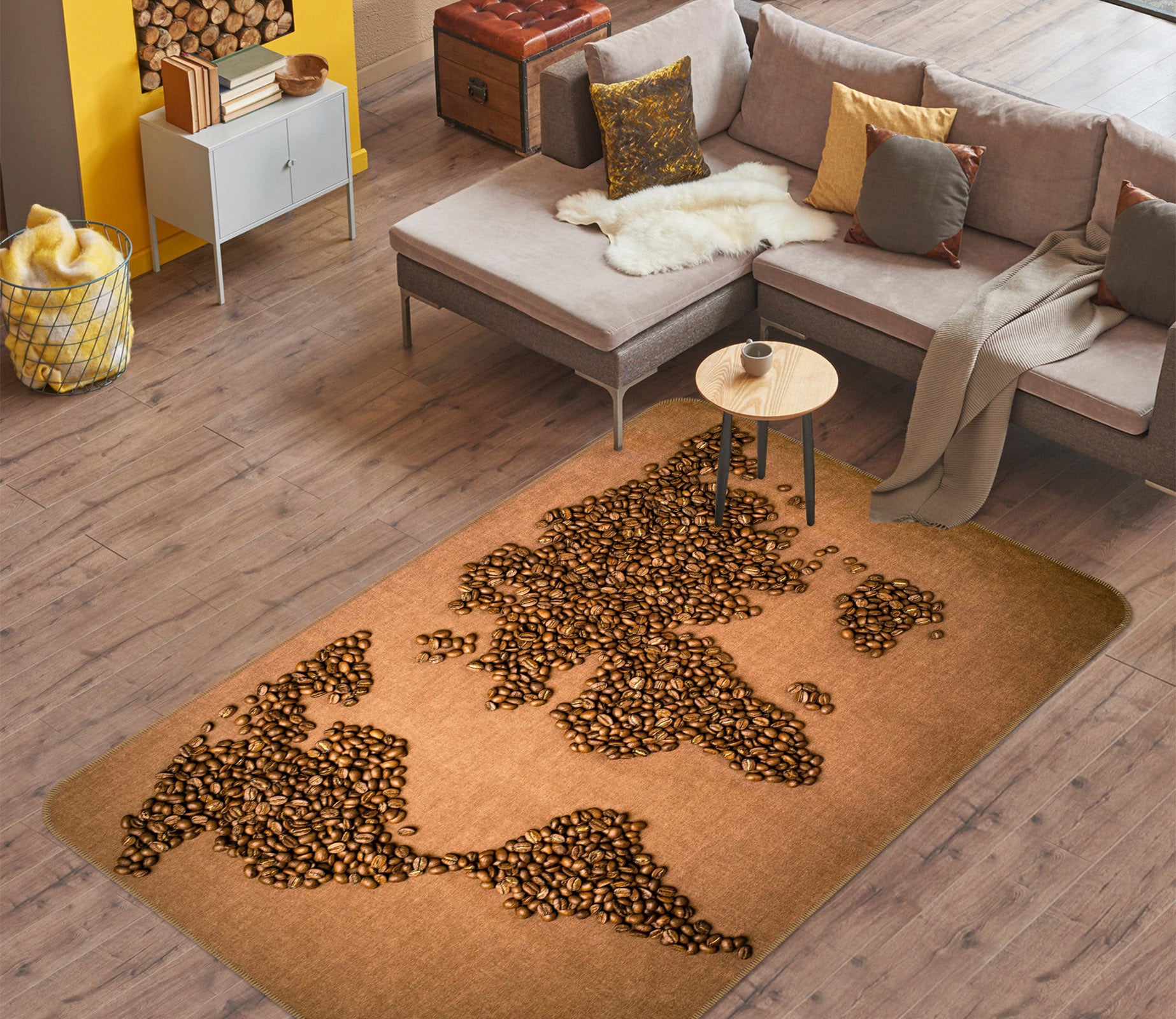 3D Sea Island 232 World Map Non Slip Rug Mat