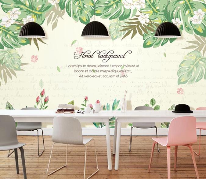 3D Green Leaf 443 Wall Murals Wallpaper AJ Wallpaper 2 