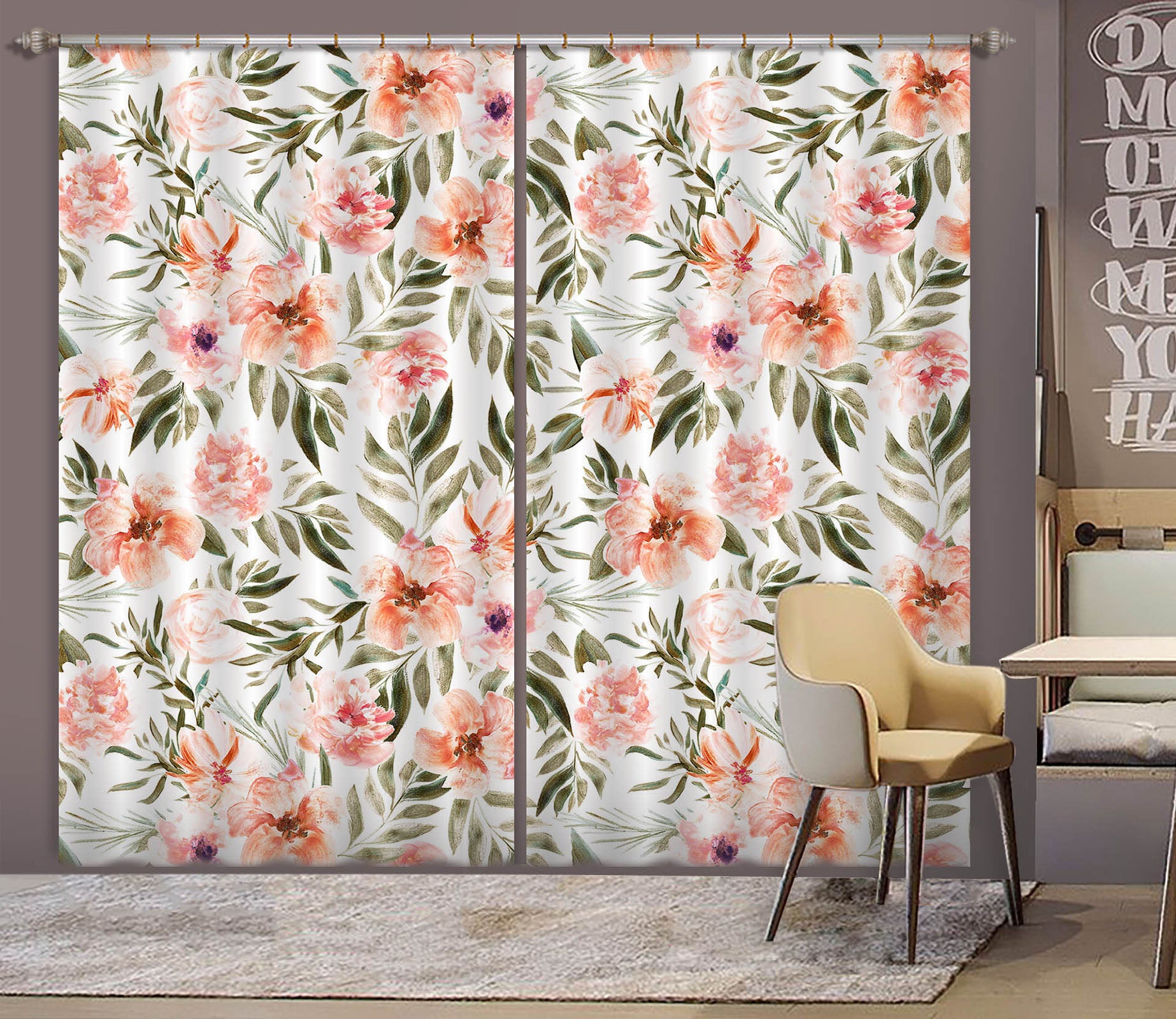 3D Flower Bloom 228 Uta Naumann Curtain Curtains Drapes