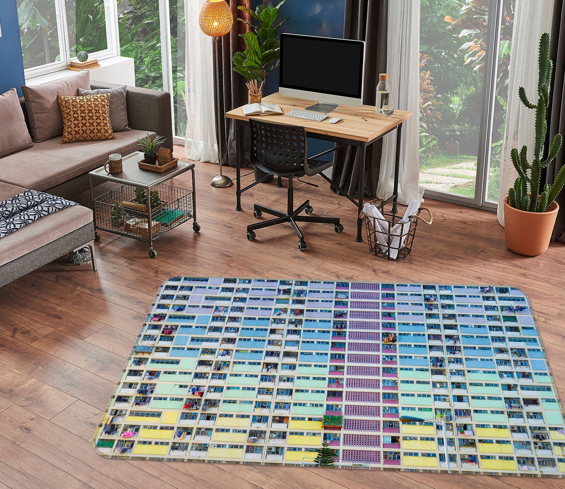 3D Multicolored Glass 1104 Marco Carmassi Rug Non Slip Rug Mat